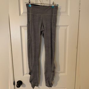 Lululemon gray ruched bottom leggings, size 4